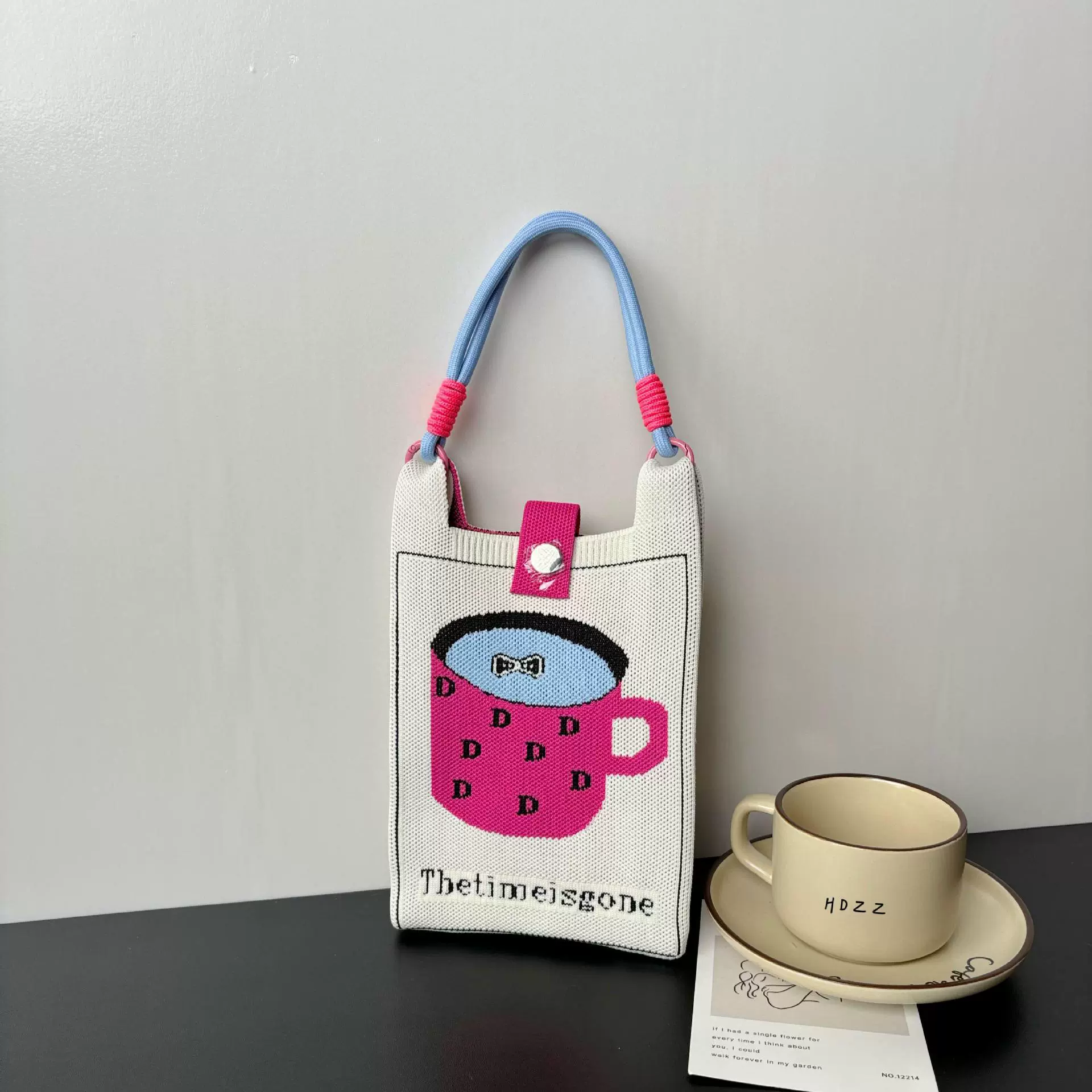Cartoon knitted one-shoulder bag, shoulder bag