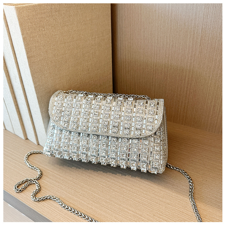 New foreign trade European and American retro underarm bag, casual and fashionable rhinestone small bag, niche single-shoulder bag, crossbody dinner bag undefined