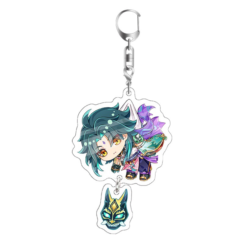 Original Dios juego de dibujos animados llavero acrílico Rayo general Zhong Li Gan Yu Ke Li colgante privado