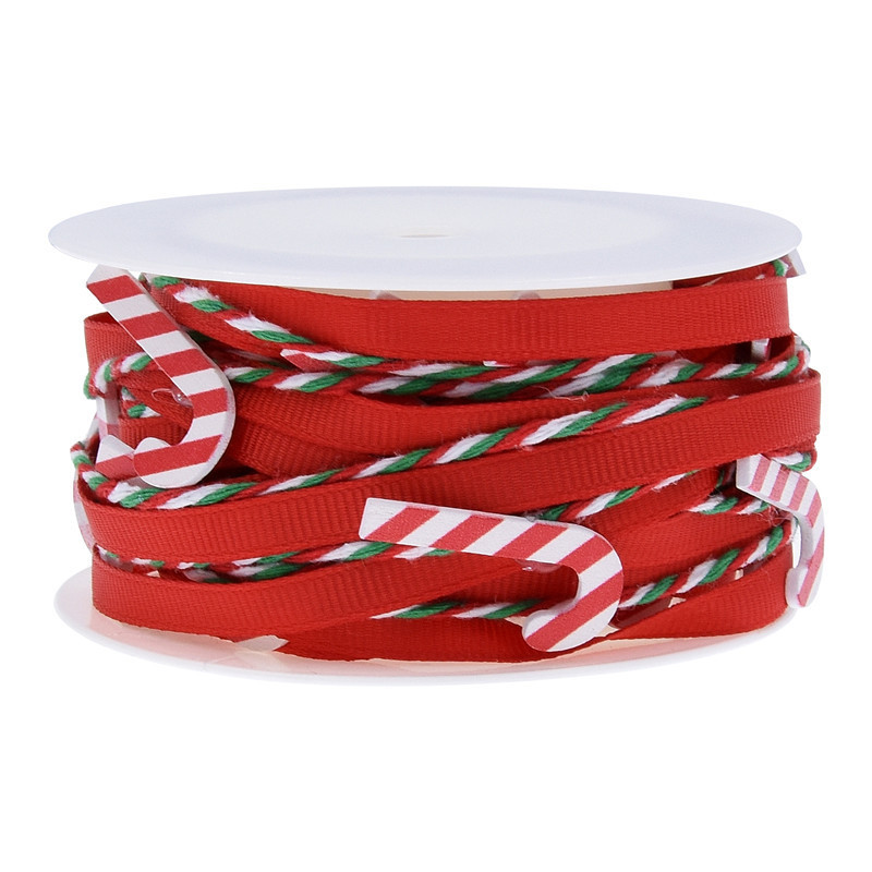 Transfronterizo Amazon nueva cinta decorativa hecha a mano Navidad DIY muleta calcetines árbol de Navidad cinta decorativa 5 M