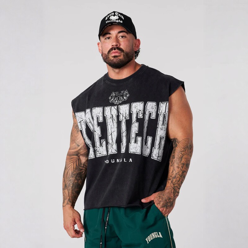 American-style loose-fitting fitness trendy brand YOUNGLA men's sports vest for summer jogging and casual wear, sleeveless T-shirt for cross-border foreign trade