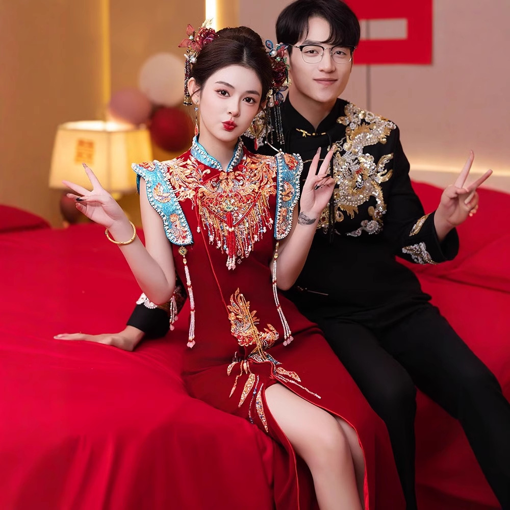 Xiuhe Dress 2026 New Model Red Qipao New Chinese Style Toast Dress Bride High-End Wedding Engagement Dress for Women