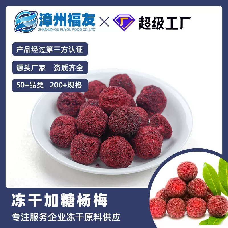 漳州福友蔬果加糖杨梅脆冻干果蔬干批货健康脱水零食水果茶原料