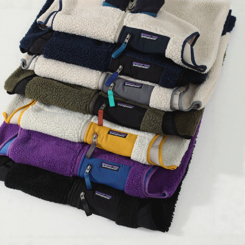 Classic retro pata Japanese fashion outdoor color-blocked lamb wool stand-up collar zip-up vest jacket, warm, available in seven colors for couples Classic retro pata Japanese fashion outdoor color-blocked lamb wool stand-up collar zip-up vest jacket, warm, available in seven colors for couples