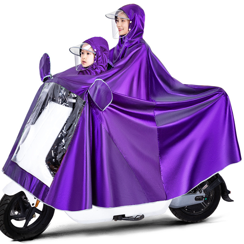 Coche eléctrico impermeable padre-hijo madre-hijo solo doble más tamaño poncho motocicleta batería coche largo cuerpo completo a prueba de lluvia