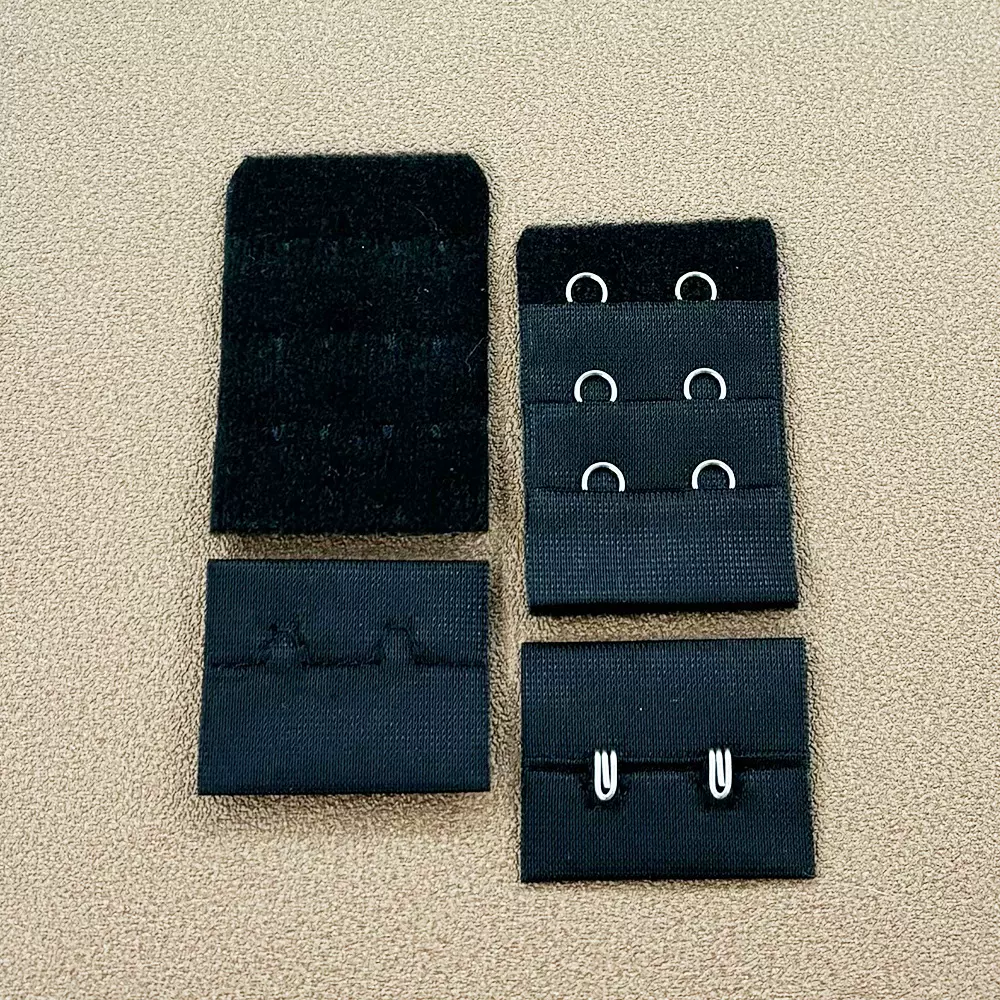 批发小3排2扣内衣延长挂钩扣 锦纶胸罩搭扣三排扣 尼龙毛底后背扣