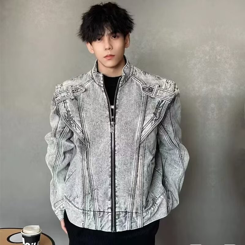 2024 Spring Autumn Cool Men Ins High Street Brand Harajuku Style Korean Version Trendy Loose Jacket_mkmklike.com