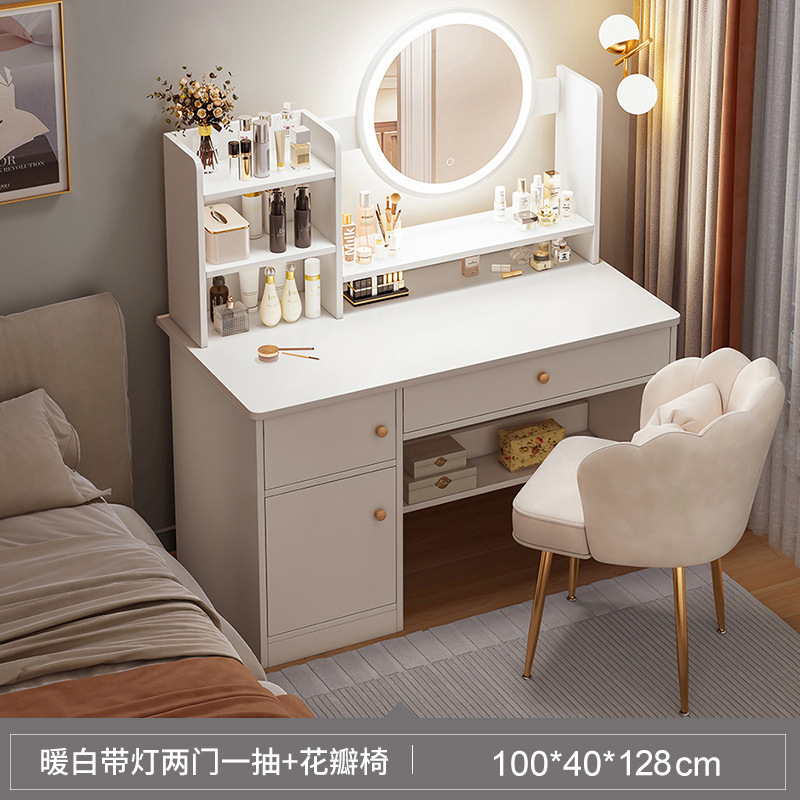 Tocador Dormitorio Armario de maquillaje simple moderno Dormitorio principal Espejo de maquillaje Tocador Apartamento pequeño Mesa de maquillaje pequeña de celebridades de Internet