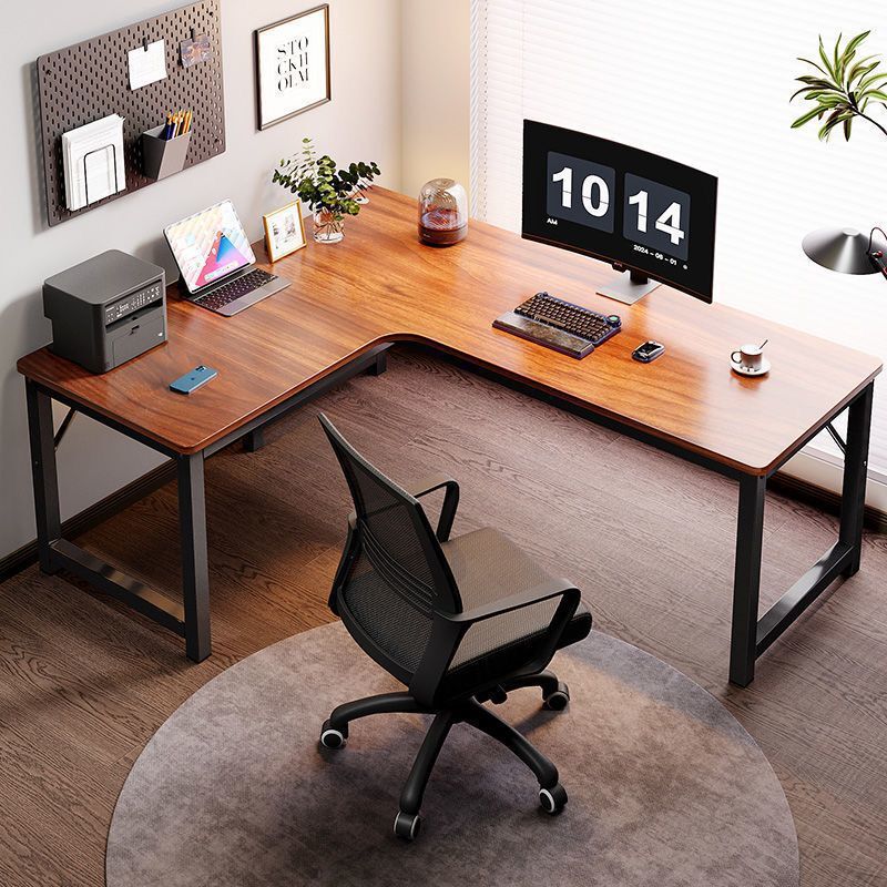 Corner Gaming Desk Computer Desk Desktop Home-Use Double Desk with Bookshelf Integrated Table Bedroom Corner Table Office Desk