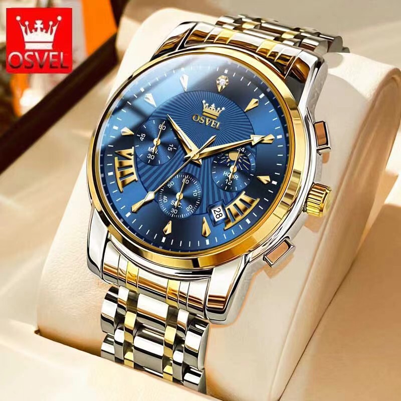 Men's Watch TikTok Business Three-Eye Calendar Casual Watch High-end Temperament Quartz Non-mechanical Watch