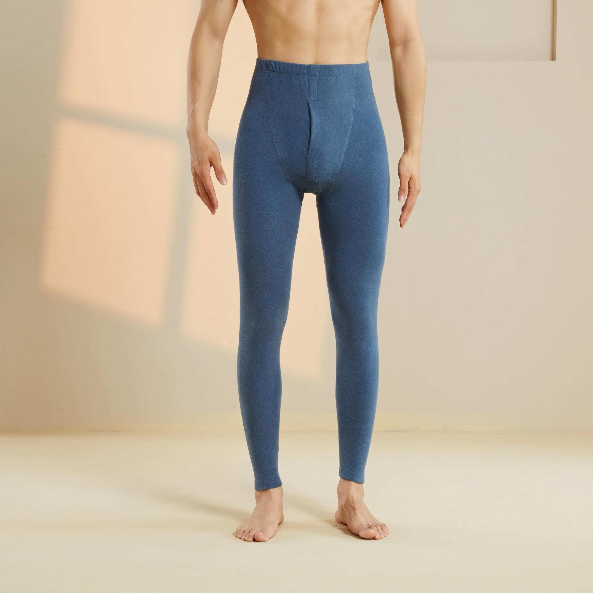 Men's Thermal Long Johns Underwear Set for Autumn and Winter, Fleece-Lined and Thickened Base Layer Pants for Home Use, Winter Heating