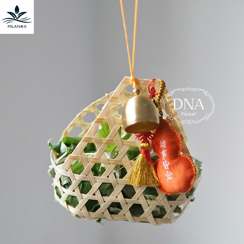Boat Boat Festival bambú tejido a mano DIY material paquete de moxa pergamino paquete de ramo de flores colgantes de puertas colgantes hechos a mano joyas colgantes de automóviles