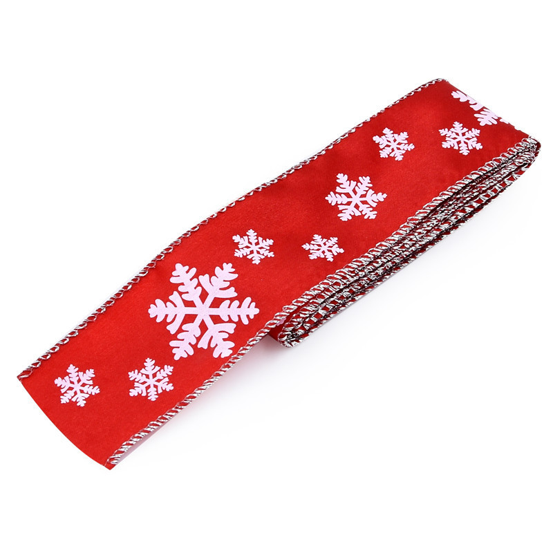 4cm de ancho AliExpress Navidad tejido Jacquard cinta de tela muñeco de nieve en ambos lados del árbol de Navidad cinta de alambre 2 yardas