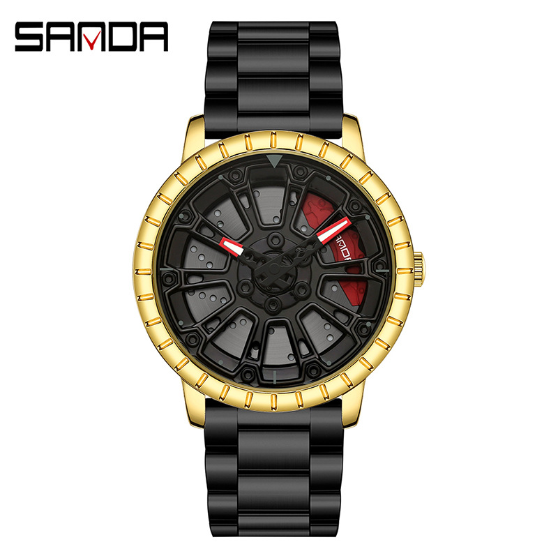 1058 스틸 벨트 블랙 골드