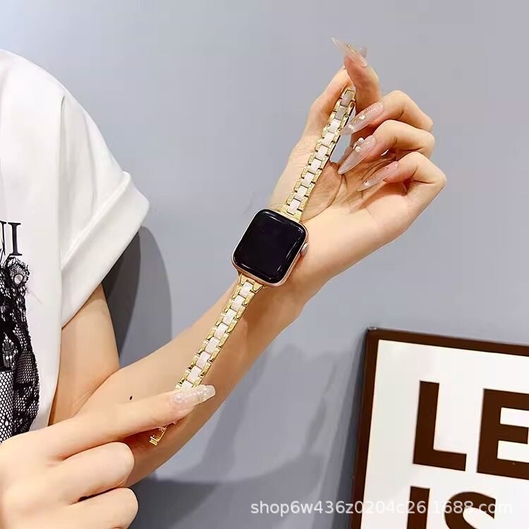 Advanced Sense iwatch9 Strap Small Man Waist Resin Spelling Metal Apple Watch Strap Applicable AppleWatchS10 Advanced Sense iwatch9 Strap Small Man Waist Resin Spelling Metal Apple Watch Strap Applicable AppleWatchS10