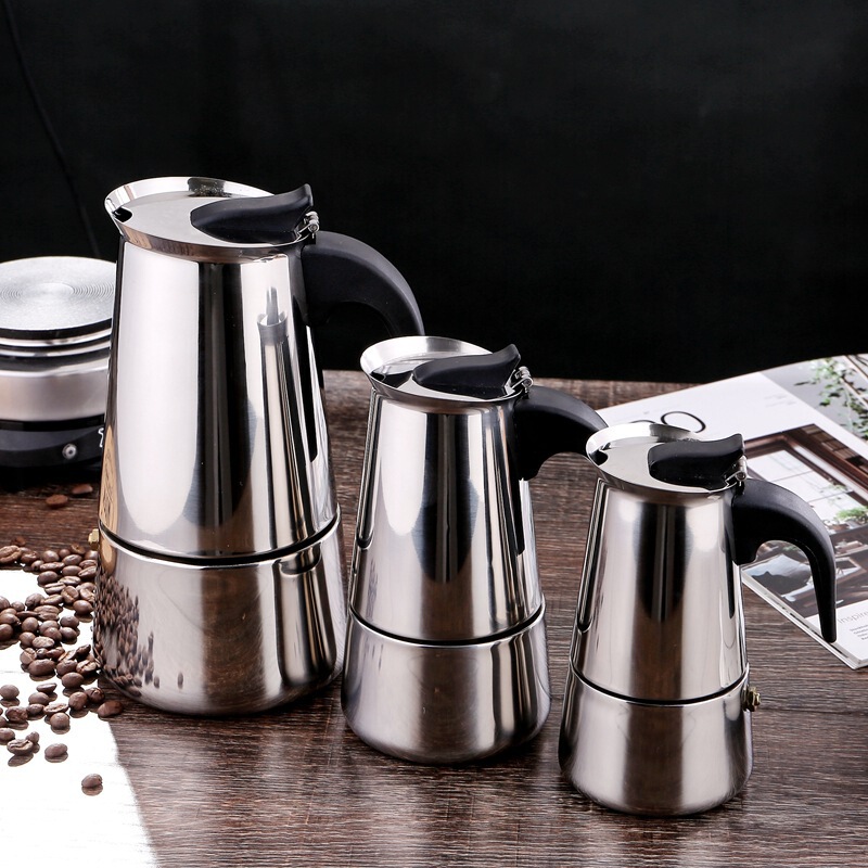 Household Stainless Steel Coffee Pot Italian Mocha Pot Coffee Pot Cross-border Hot European Style Espresso Appliances Household Stainless Steel Coffee Pot Italian Mocha Pot Coffee Pot Cross-border Hot European Style Espresso Appliances