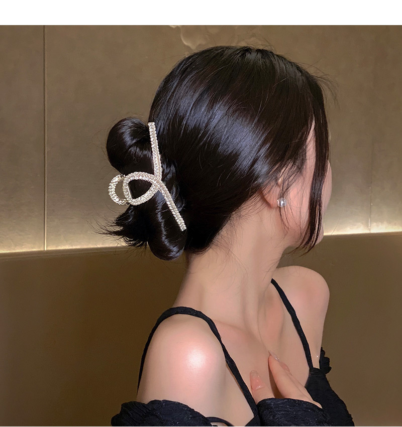 Pinzas Para El Cabello De Perlas Con Diamantes De Imitación Dignos, Accesorios Para El Cabello De Estilo Coreano, Clip De Metal Grande, Clip De Tiburón, Venta Al Por Mayor, Aro De Pelo Para Trenzas display picture 4