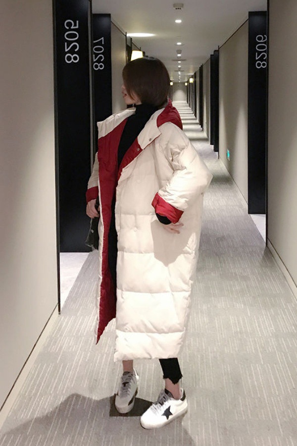 大码双面穿棉服女冬季新款韩版宽松显瘦超长加厚棉衣棉袄外套