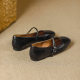 Soft Leather Version ~ Soft Leather French Retro One-word Buckle Belt Mary Jane Shoes Women's Flat Elegant Shallow Mouth Shoes Small Leather Shoes