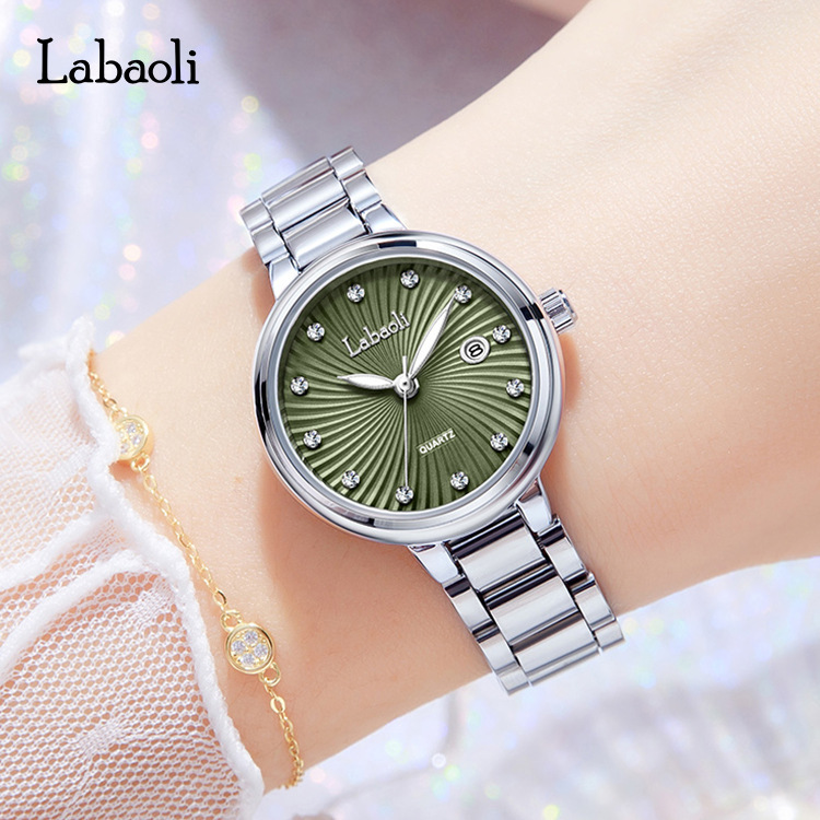 Labaoli Steel Strap Calendar Exquisite Elegant Beautiful Sparkling Quartz Waterproof Ladies' Women's Watch_voghion.com