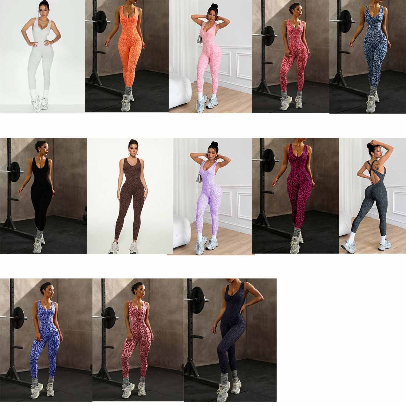 Shein's Best-Selling Leopard Print Cross-Strap Seamless One-Piece Yoga Suit for Women's Fitness, Sports and Casual Wear