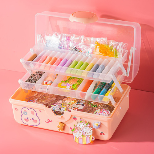 Bake-free glue painting children's toys girls handmade diy castle coloring painting materials baked painting crystal Christmas