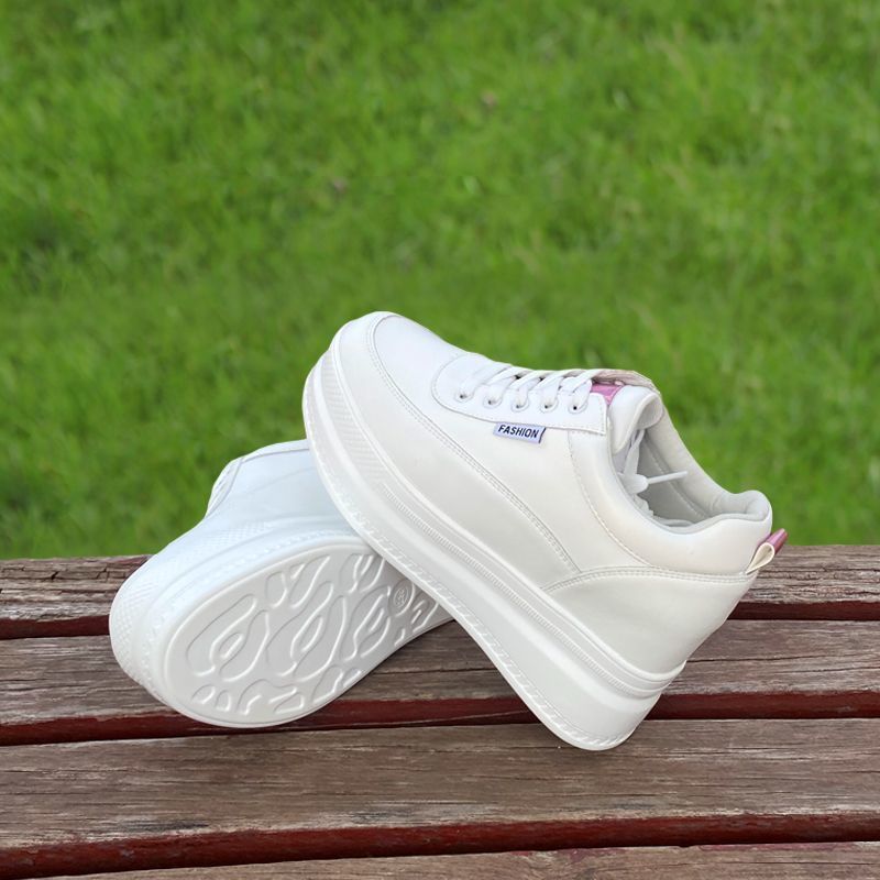 2025新款透气小白鞋内增高休闲运动鞋韩版厚底松糕旅游鞋学生单鞋