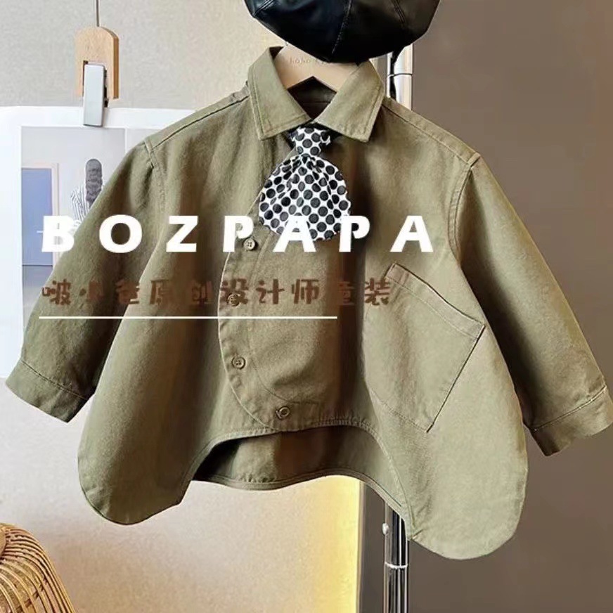 Camisa de los muchachos del estilo de Hong Kong Primavera y otoño 2023 nueva moda bebé guapo bebé Estilo occidental Camisa de joven maestro camisa de los niños de moda fresca