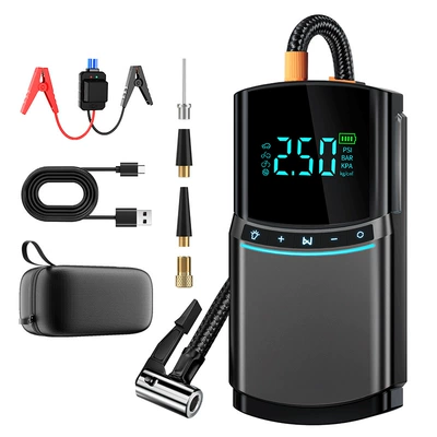 Car air pump emergency power Jump Starter Tire Inflator cross-border supply (Hava nasosu) - bn03-black-smart-clipeva-bag-10000mah