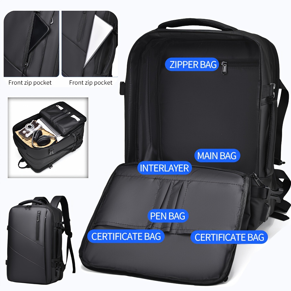 Computertasche, geräumiger Rucksack mit zwei Schultergurten, wasserabweisender Business-Rucksack mit Membran_voghion.com