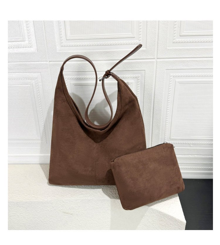 Borsa tote in camoscio da donna borsa a tracolla casual versatile_voghion.com
