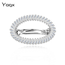 金属发饰微镶爆闪几何锆石发夹一字夹女网红气质设计感发饰弹簧夹