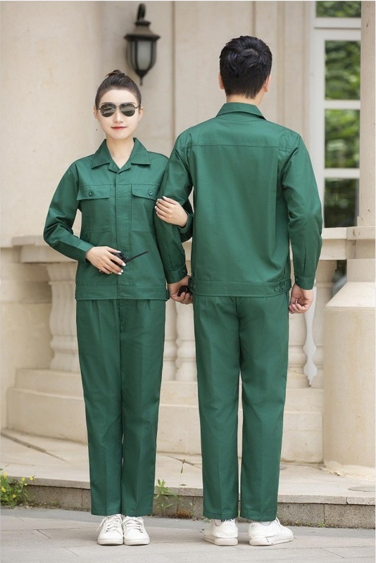 春秋长袖工作服男女纽扣款劳保服电焊服维修服厂服车间汽修工地服|undefined