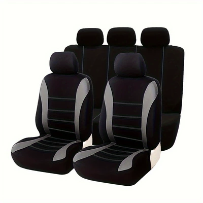 Universal seat cover: Style Universal Five-Seater Car - grey-9-piece-set-complete-set-of-five-seats