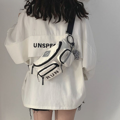 運動腰包女2024新款潮牌ins學生跑步健身小背包簡約百搭斜挎胸包