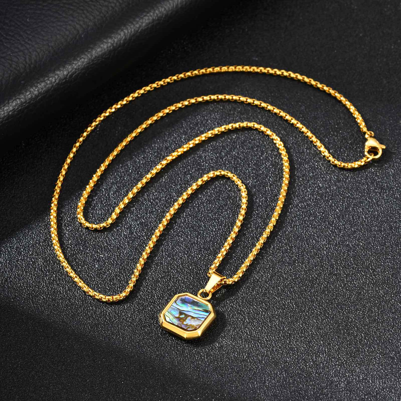 전복 펜던트 골드 + 체인