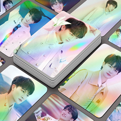 Liu Yuchun Laser Mini Card 55 Pictures, Idol Singer Album Exquisite Photobook Celebrity Peripheral Instant Camera Rounded Corner Lomo Card