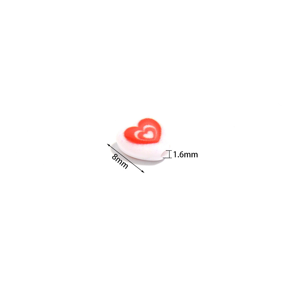 100g Weight Beads Jewelry Making Type 8mm Jewelry Making Size 100 PCS/Package 8mm Hole 1~1.9mm Arylic Heart Shape DIY Jewelry Accessories Beads