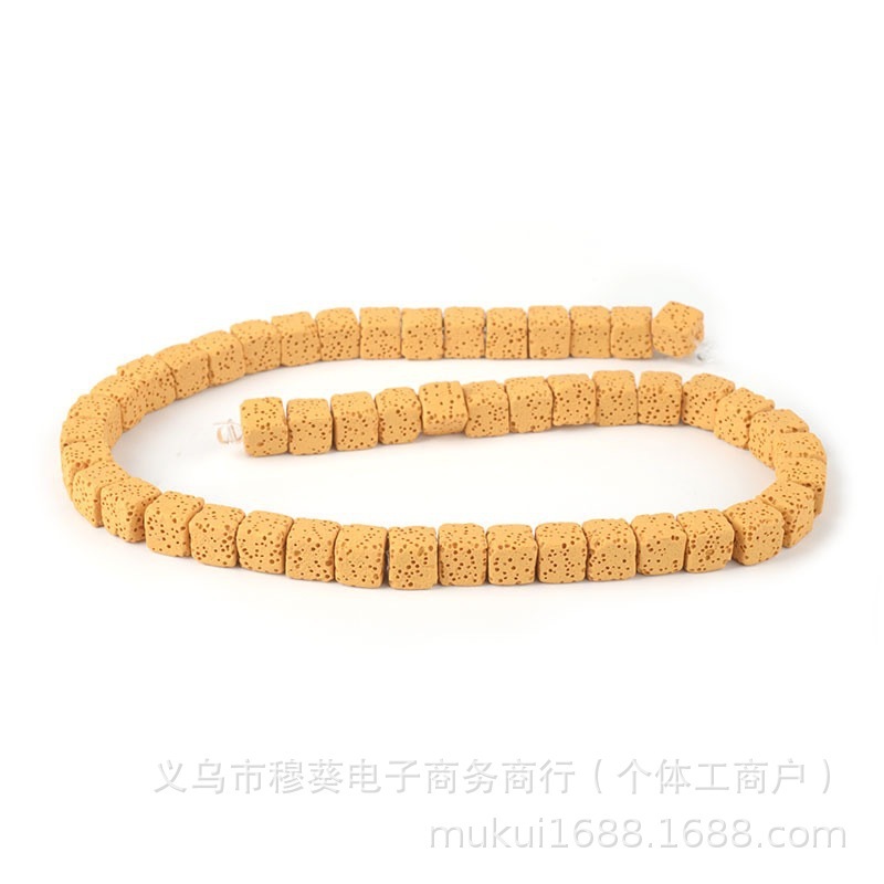 爆款香薰彩色火山石方块散珠DIY项链手链饰品配件半成品串珠批发|undefined