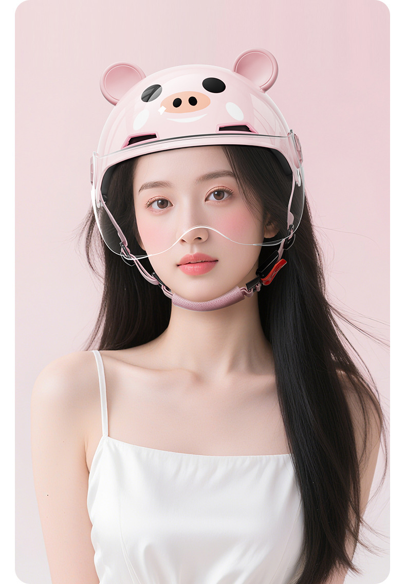 Yinglan Small Size Helmet, New National Standard 3C Certified Electric Motorcycle Helmet, Unisex, All-Season Thermal Insulation, Electric Vehicle Safety