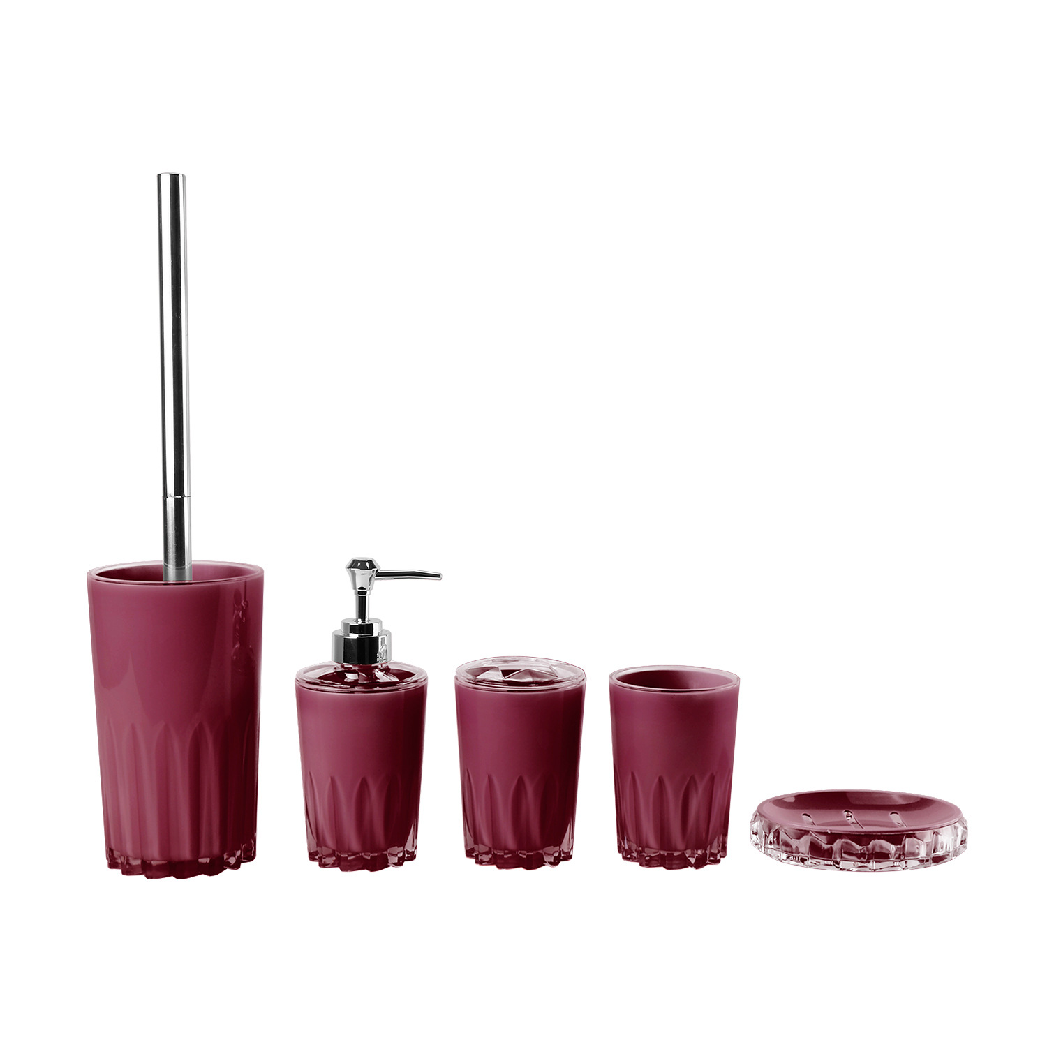 Cuarto de baño de plástico de cinco piezas conjunto de fábrica al por mayor cuarto de baño de lavado de cinco piezas conjunto hogar enjuague bucal cepillo de dientes taza de cinco piezas