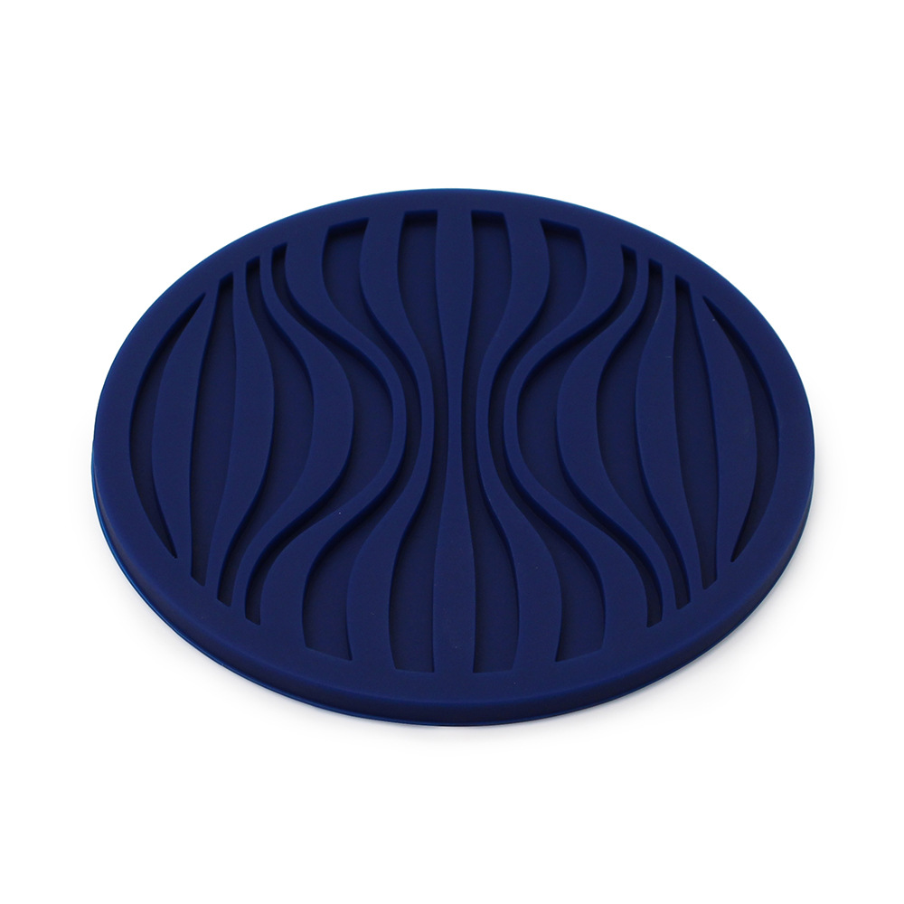 Amazon puede imprimir logo almohadilla de aislamiento térmico juego de silicona posavasos 10cm posavasos de té anti-escaldado alfombra redonda antideslizante para el hogar