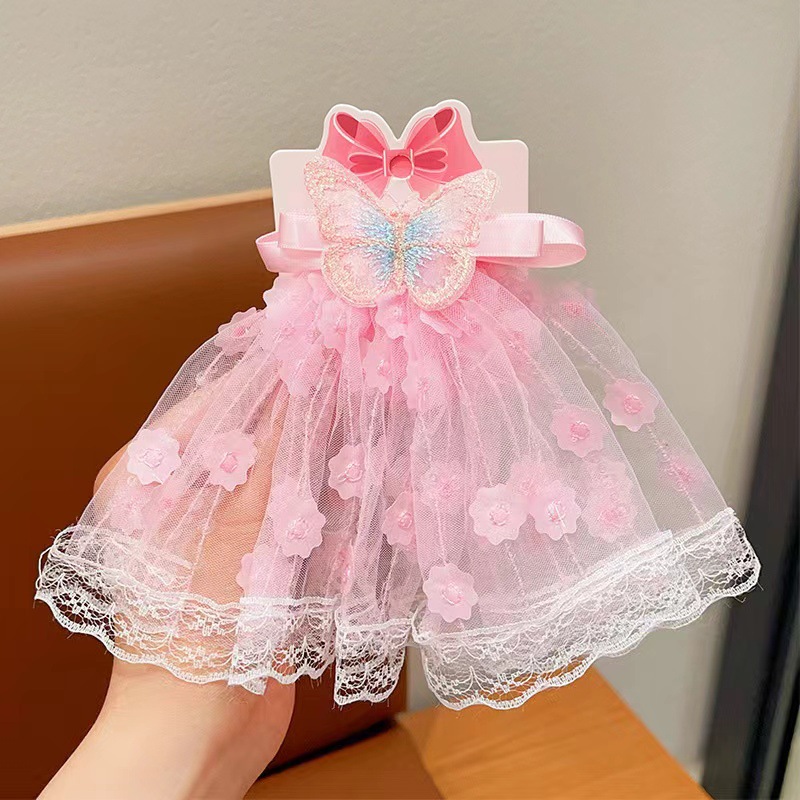 2024 nueva horquilla para niños, cinta de encaje de súper hada, horquilla de lazo, clip superior de temperamento de niña, tocado de niña