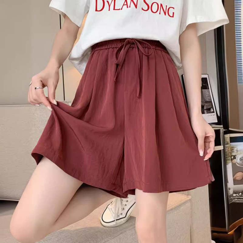 Ice Silk Dipped Shorts Girls Summer Thin Loose-fit Waist plus size Straight Cool Straight Simple Wide-leg Pants Ice Silk Dipped Shorts Girls Summer Thin Loose-fit Waist plus size Straight Cool Straight Simple Wide-leg Pants