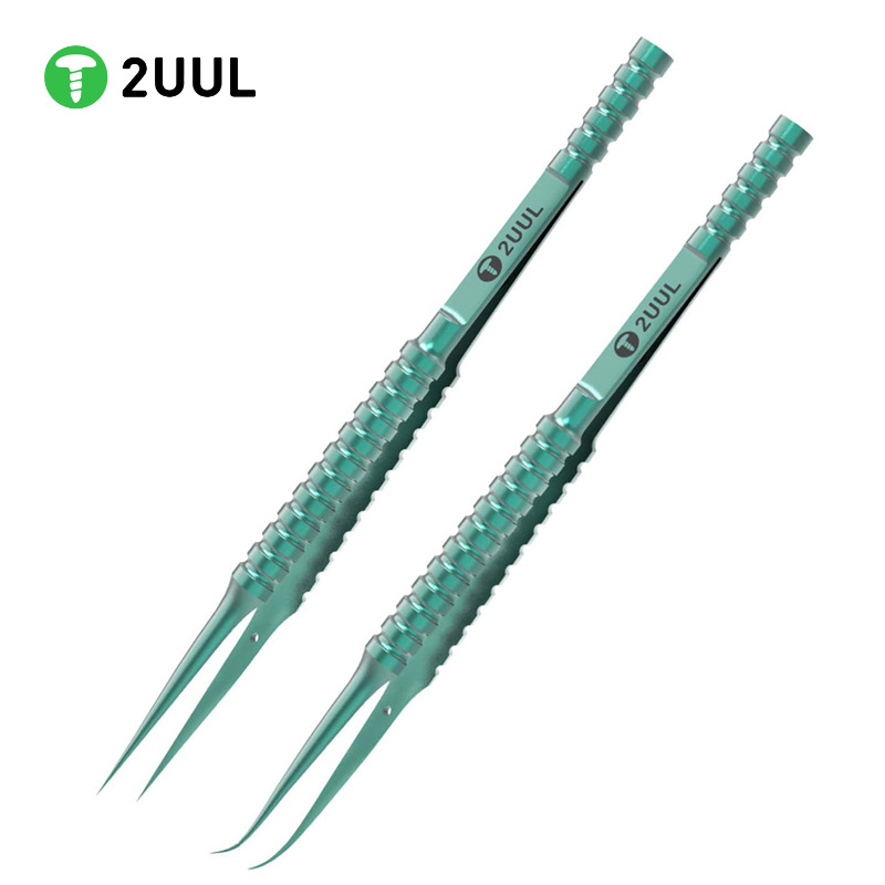 2UUL钛合金手机维修镊子 精密指纹飞线镊子 直弯手工打磨超硬特尖
