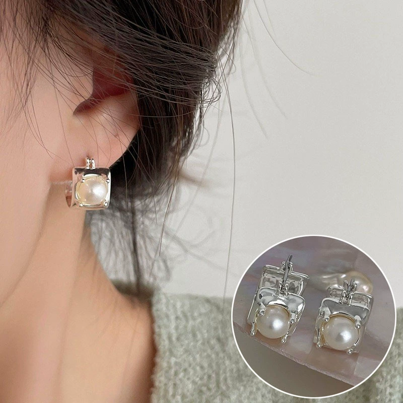 Drop Earrings, Minimal Universal Design, Copper Base with Silver Plating, Lightweight 6 g