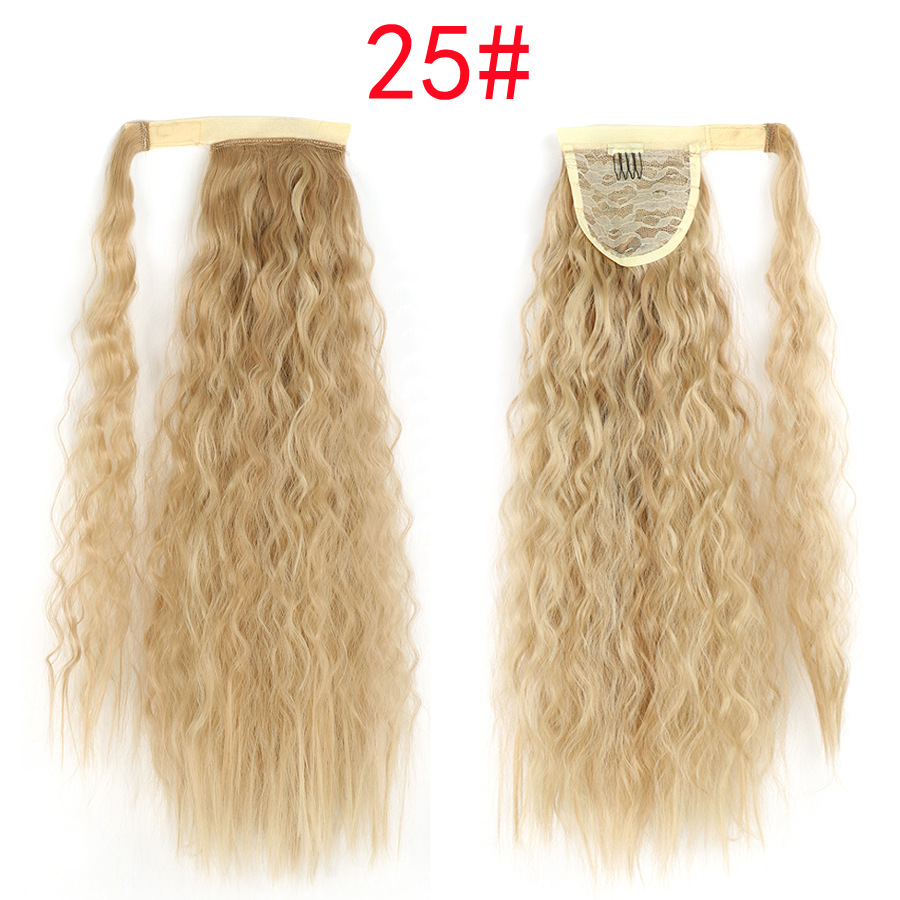 Hestehale med kornpermanent, fluffy, lang, krøllete hestehale, vannbølger, kjemisk fiber, hestehaleparykk_voghion.com