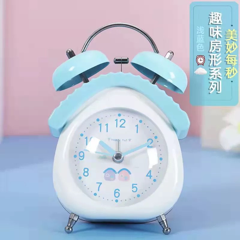 Directo de fábrica linda casa forma campana reloj de alarma estudiante niños mudo reloj creativo tipo al por mayor reloj de alarma