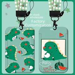 Dinosaur card holder student and child pick-up card access control meal card bus card holder work ID card push card holder wholesale