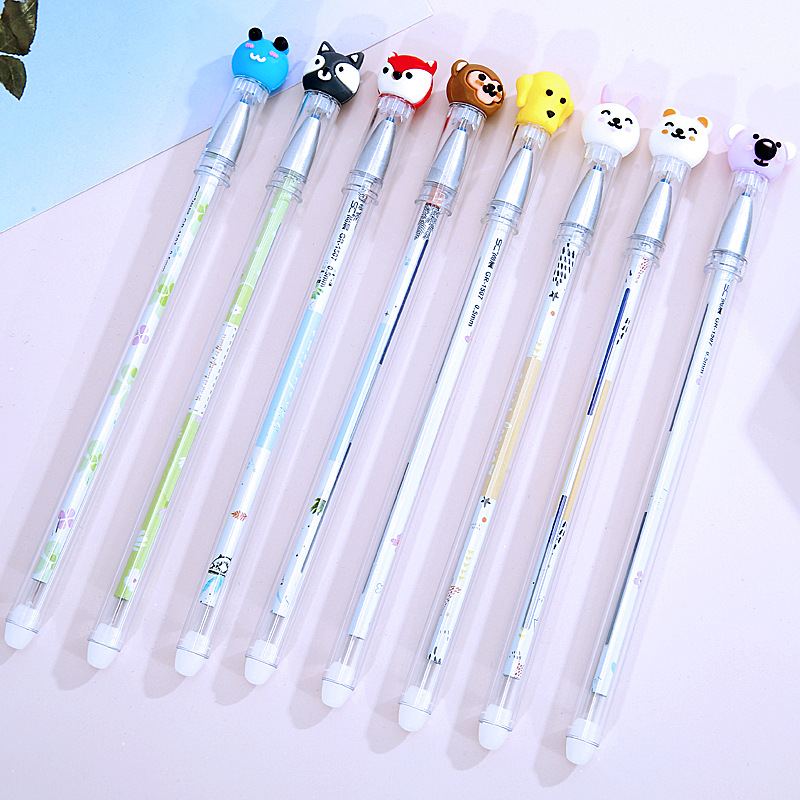 Creativo dibujos animados borrable bolígrafo neutro adorable estudiante fricción bolígrafo 0.5 cristal azul negro caliente borrable bolígrafo al por mayor